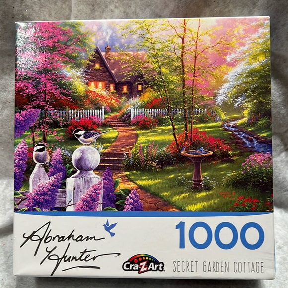 🔴3/$20🔴Cra-Z-Art Abraham Hunter Secret Garden Cottage Jigsaw Puzzle1000-Piece - Picture 1 of 3
